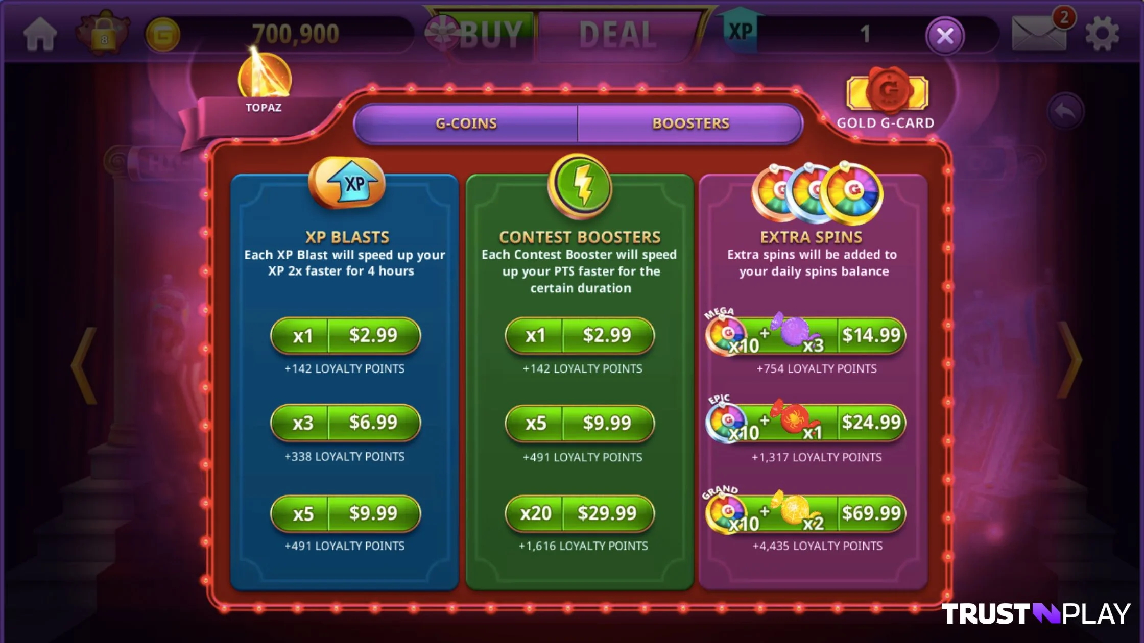 Gambino Slots Casino review Boosters purchase