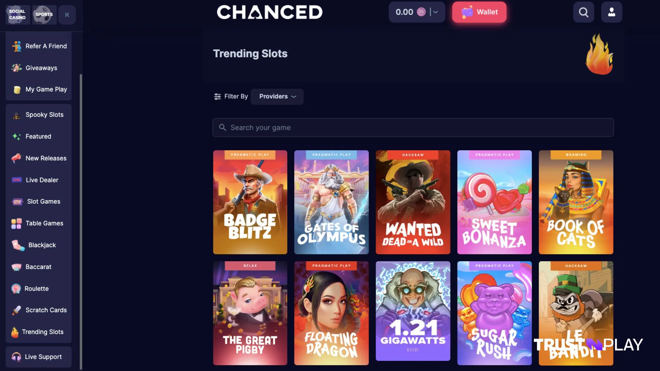 Chanced Casino Review Online Casino Games Trending Slots