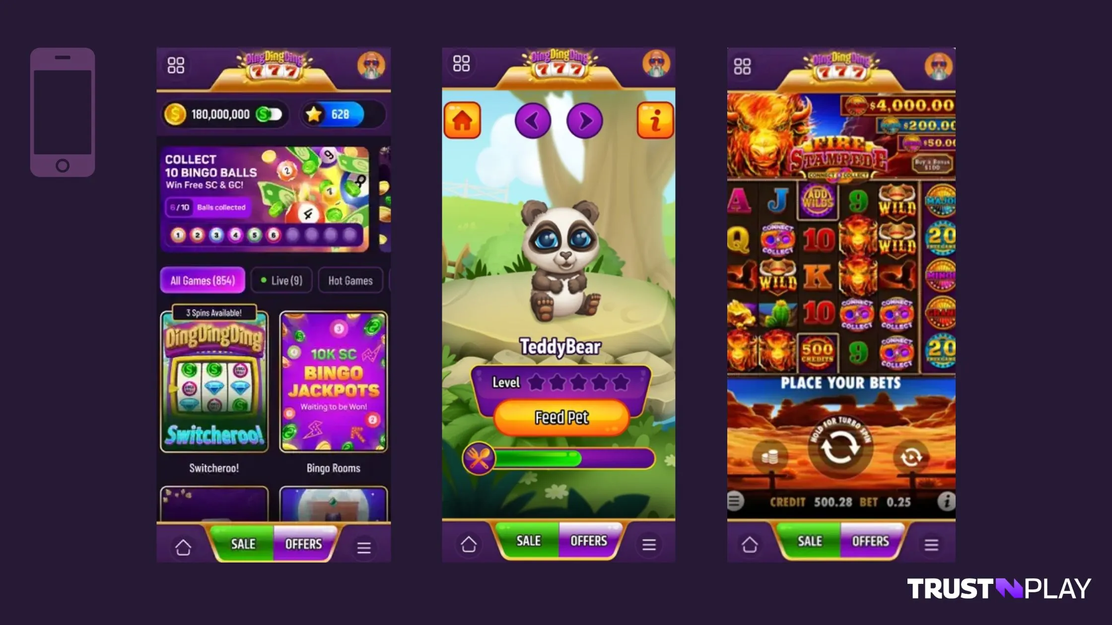 Ding Ding Ding Casino review pet raising feature, bingo perks, exclusive casino games