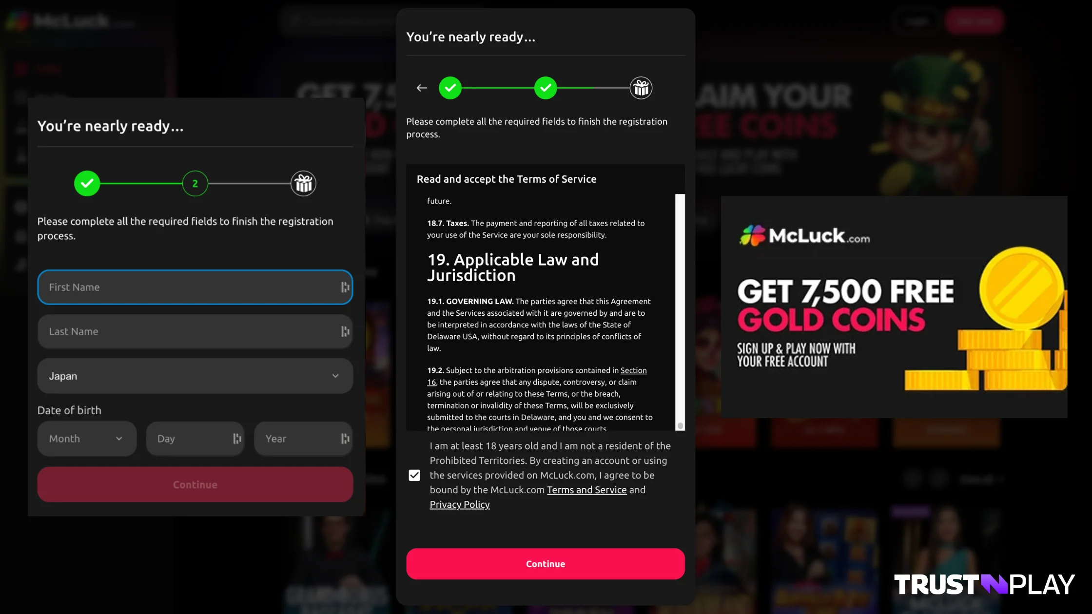 McLuck Casino review Sign Up Bonus + Process