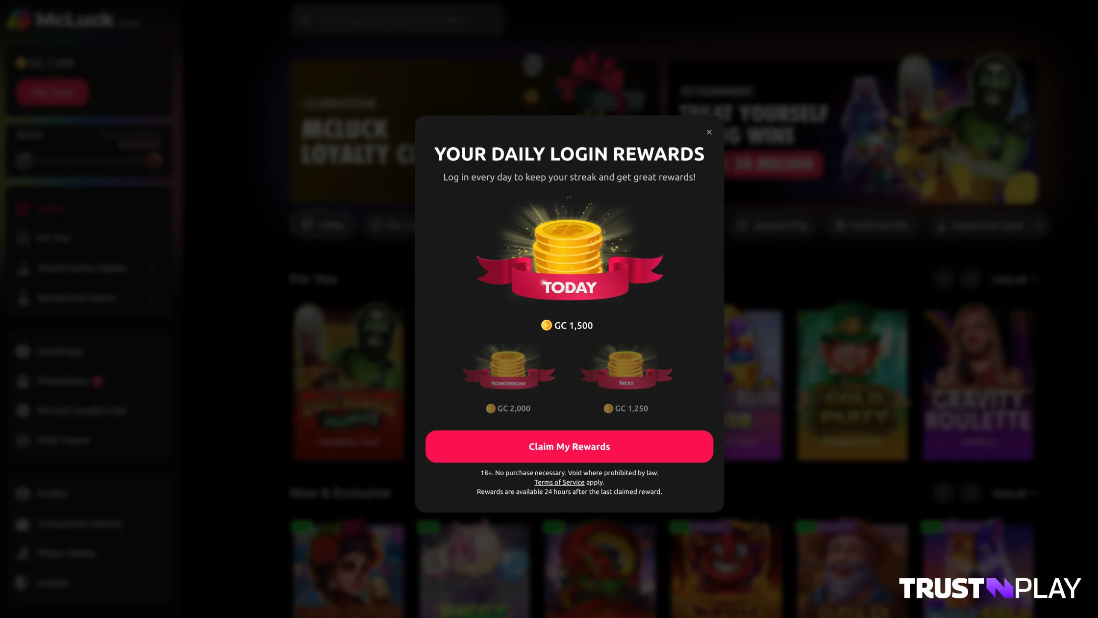 McLuck Casino review Daily Gold Coins