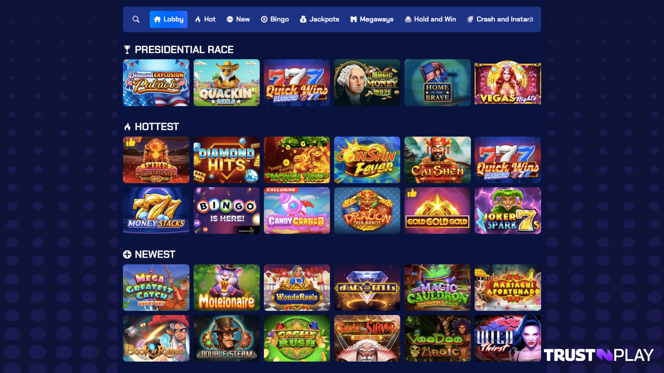 Sportzino Casino review online slots gaming lobby