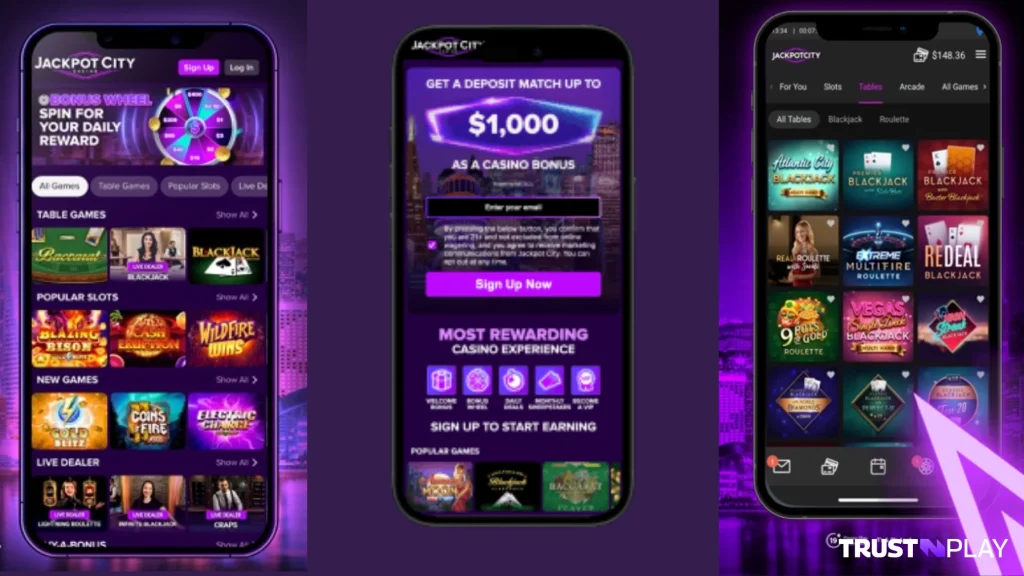 Jackpot City Casino US review mobile app