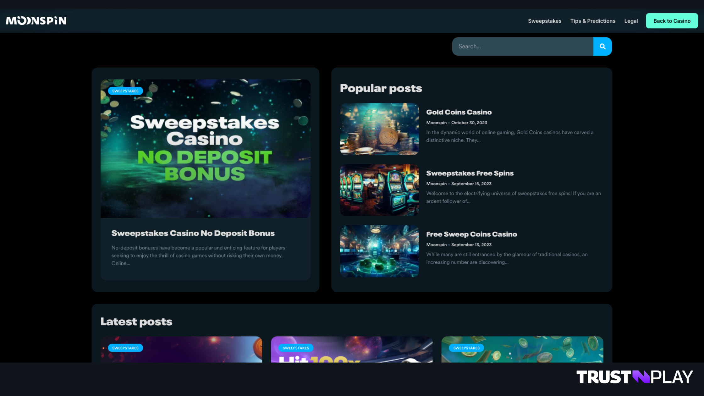 Moonspin Casino review blog section