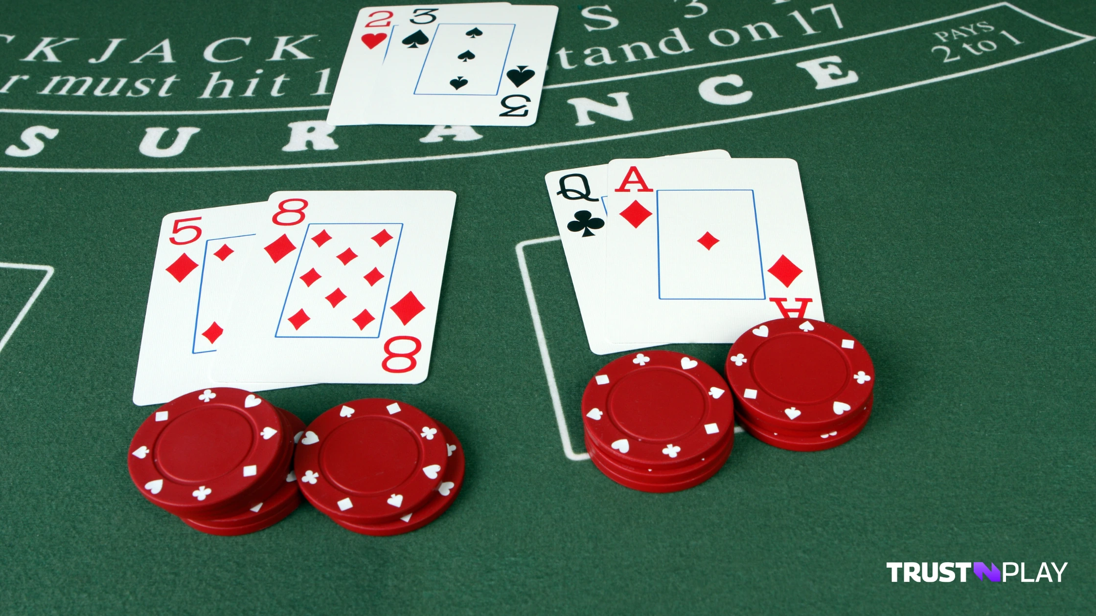 Doubling down in blackjack and when to do it.