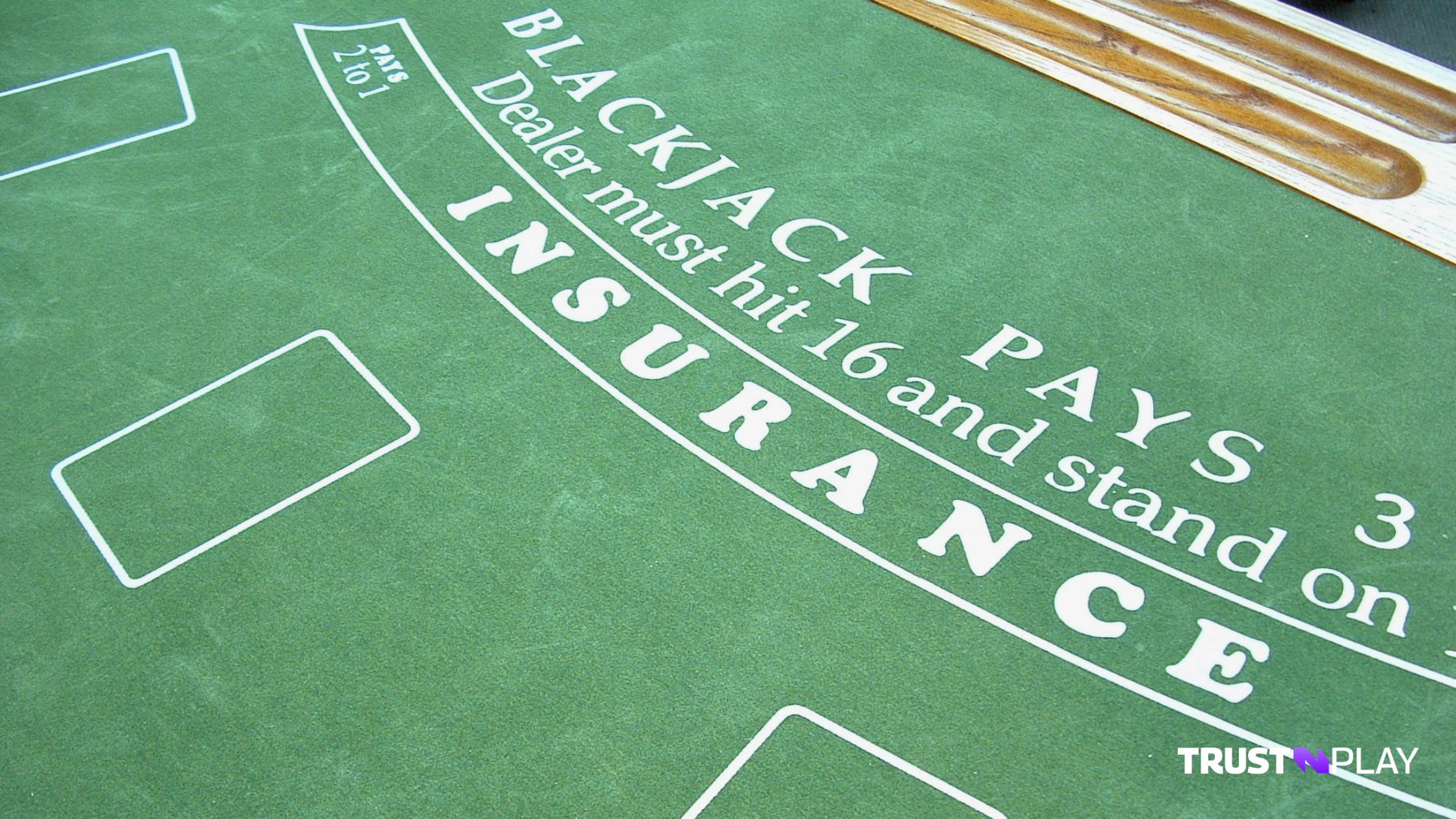 A blackjack table at a casino.