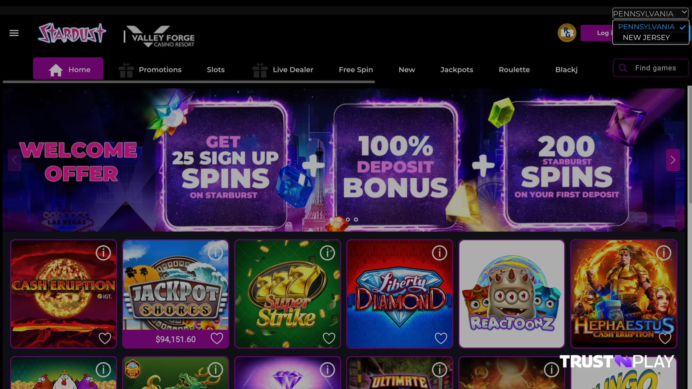 Stardust Online Casino review Welcome Bonus for NJ & PA new players