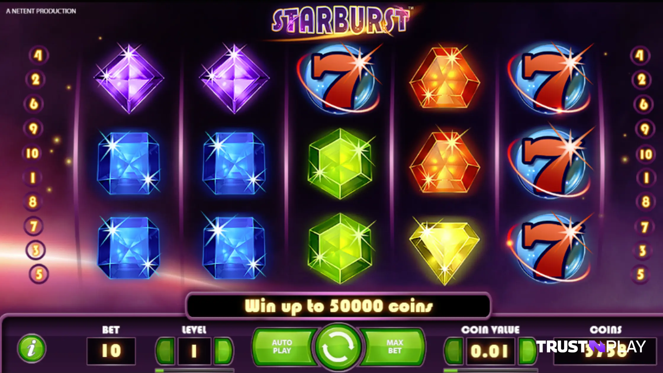 Starburst NetEnt Online Slot Review Win up to 50 000 Coins