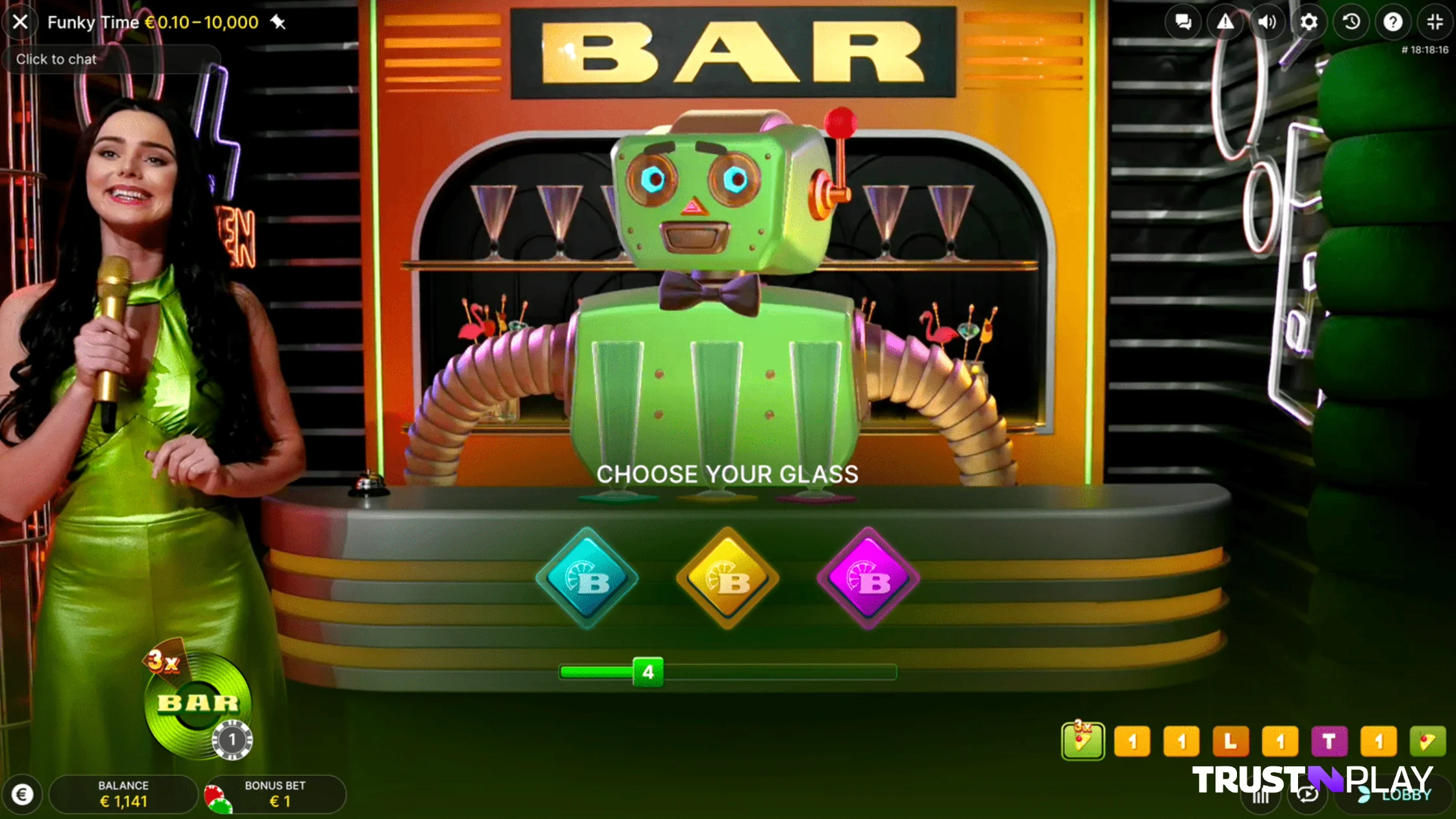 Funky Time Evolution Review Robot Barman Bonus Round